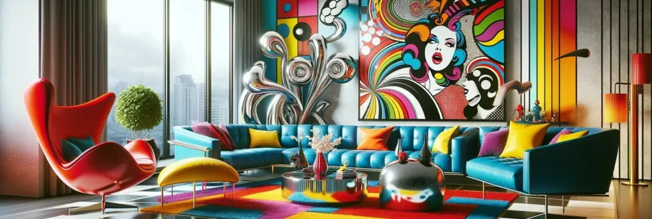 wohnszenen-mit-pop-art-zeitgenössischer-design-stil