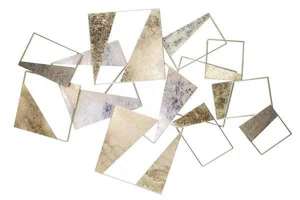 metall wandskulptur mit ecken und kanten