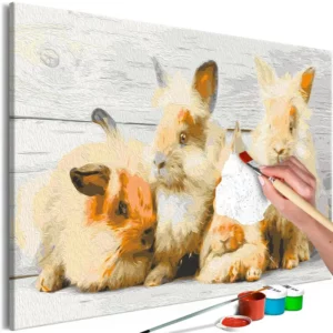 Malen nach Zahlen für Erwachsene 'Four Bunnies'