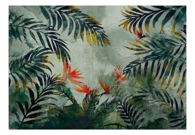 Tapete 'Jungle Flowers' | Modern & zeitgenössisch Stile | 100x70 cm