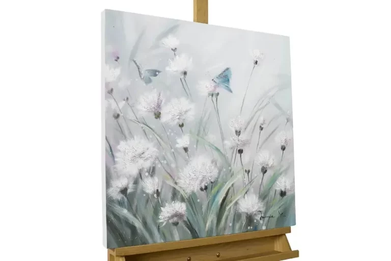 Shabby Chic Stile Handgemaltes Gemälde 'Blütenschimmer' 60x60cm