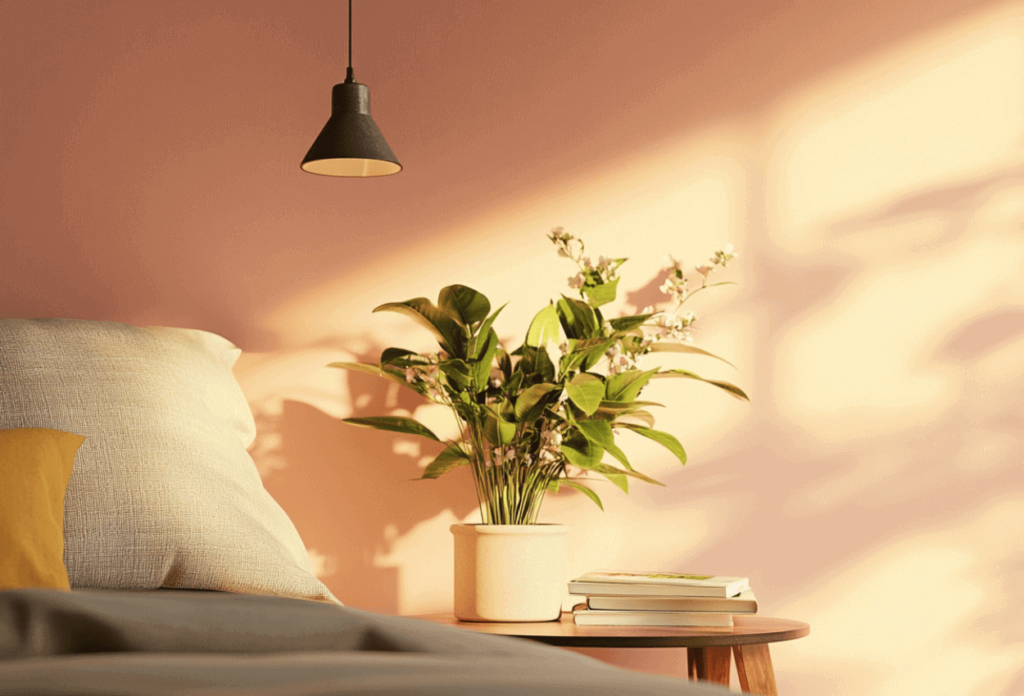 Minimalistisches Schlafzimmer Frühling Dekor bild