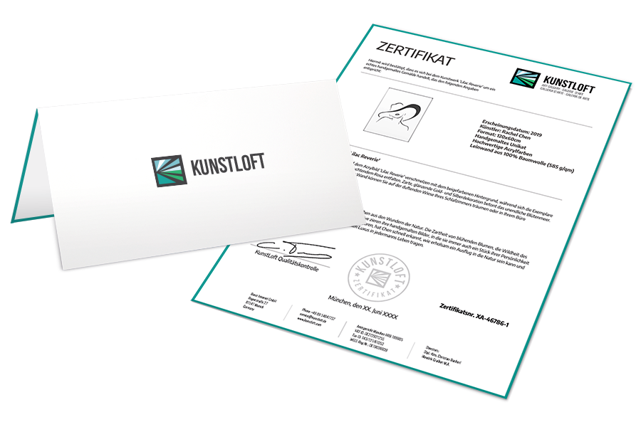 Inklusive hochwertigem XXL Gemälde Zertifikat